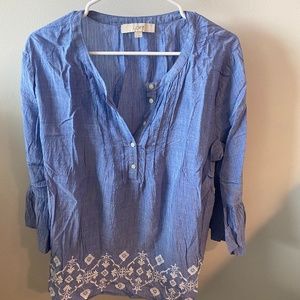 LOFT Embroidered Blouse
